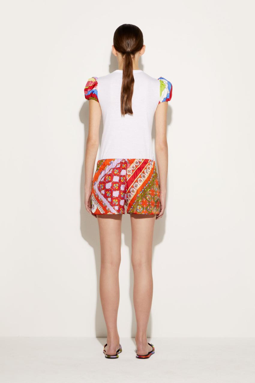 PUCCI Festa-Print Silk-Twill Shorts | Women Pants And Shorts