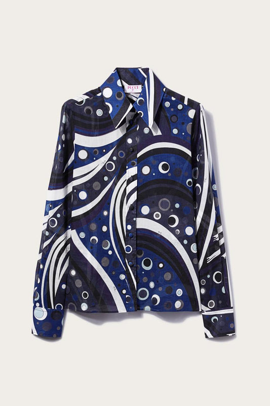 PUCCI Fontane-Print Cotton Shirt | Women Tops And Shirts
