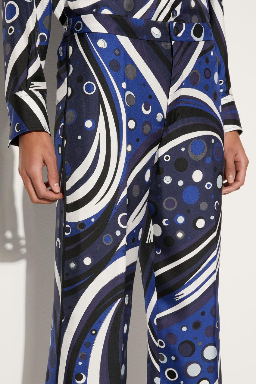 PUCCI Fontane-Print Silk-Twill Trousers | Women Pants And Shorts