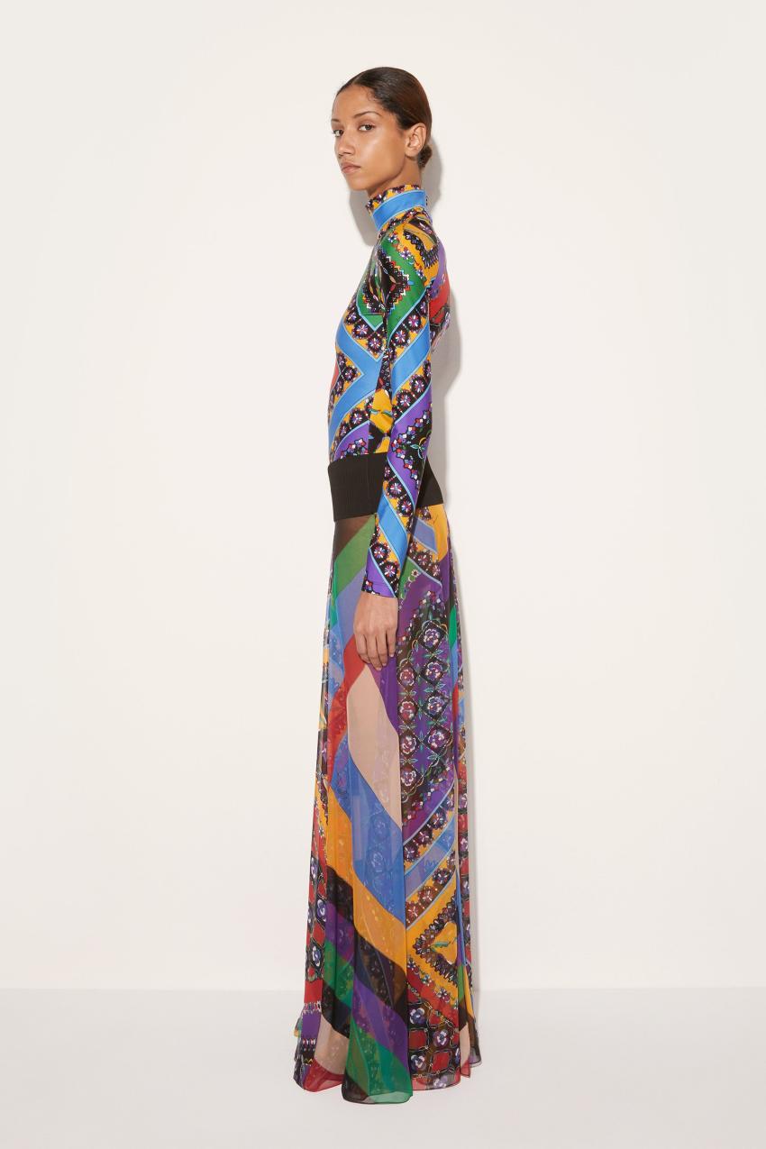 PUCCI Iride And Festa-Print Silk Skirt | Women Skirts