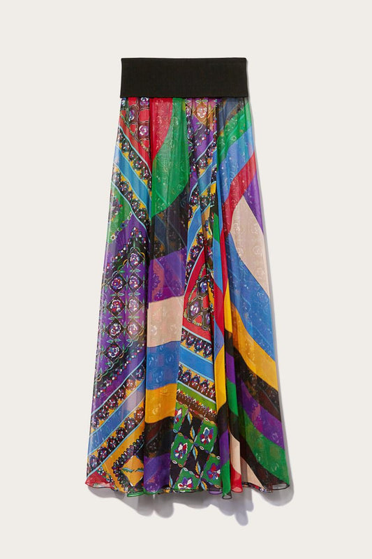 PUCCI Iride And Festa-Print Silk Skirt | Women Skirts