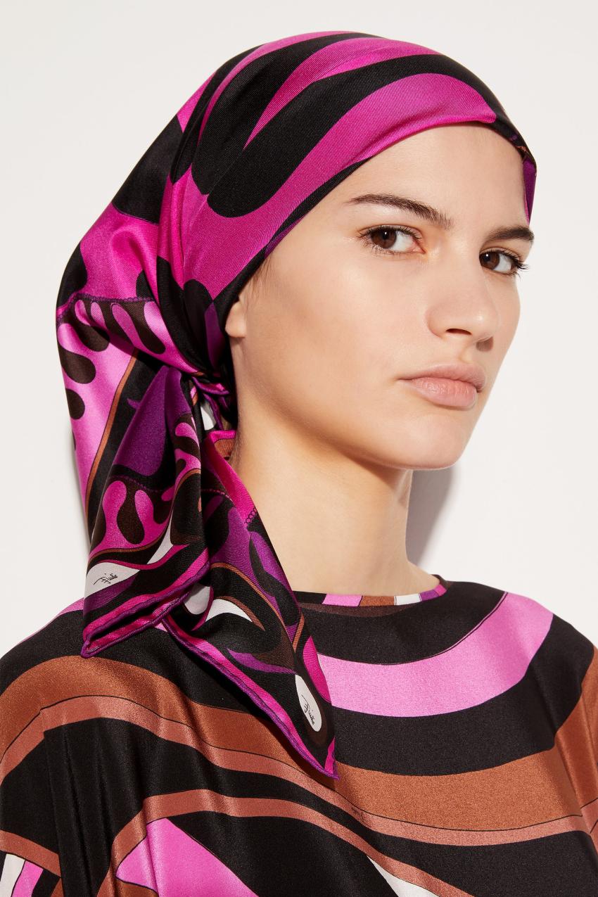 PUCCI Iride And Leocorno-Print Large Silk-Twill Carré | Women Silks