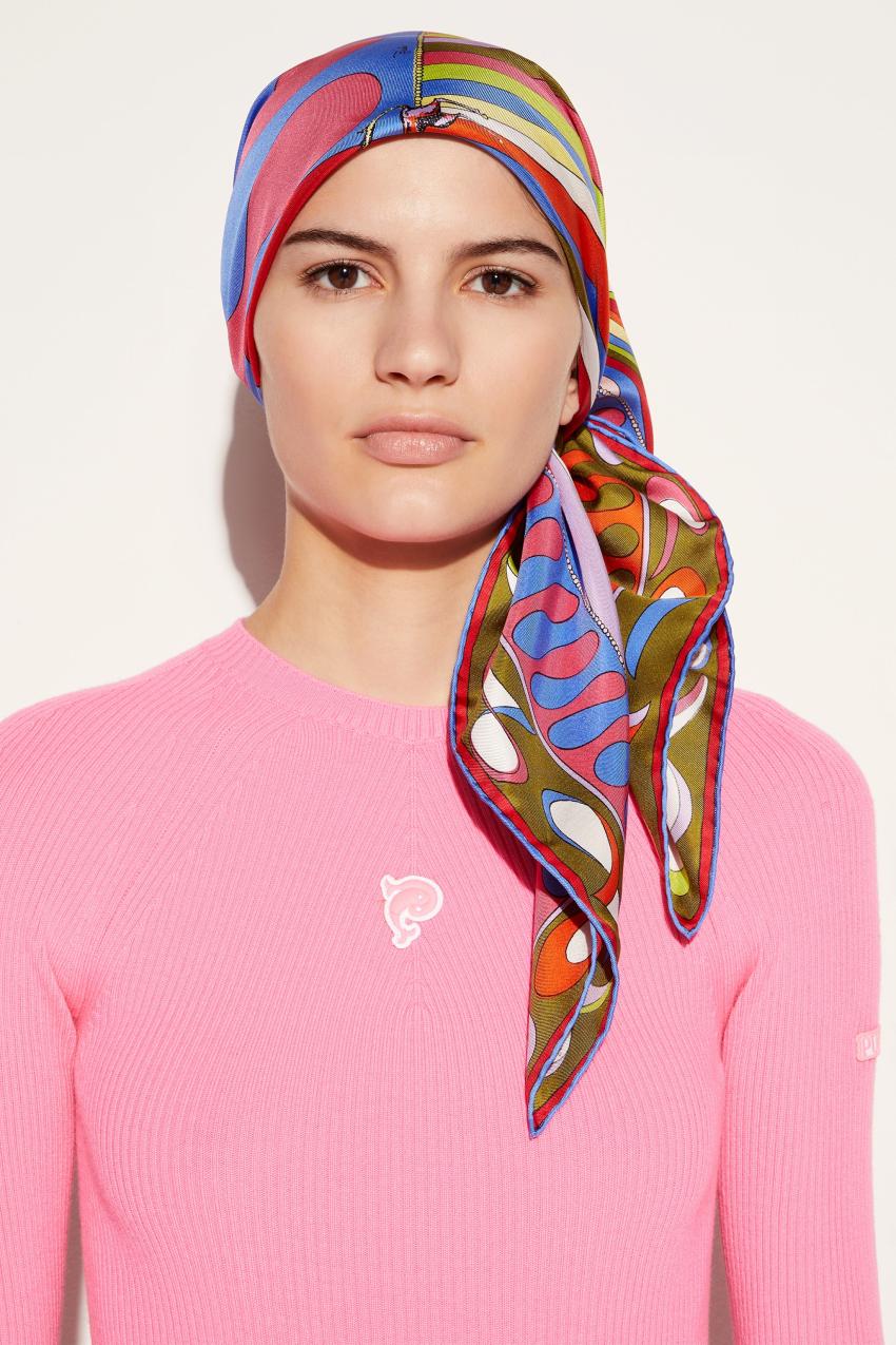 PUCCI Iride And Leocorno-Print Large Silk-Twill Carré | Women Silks