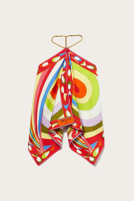 PUCCI Iride And Pesci-Print Silk-Twill Top | Women Tops And Shirts