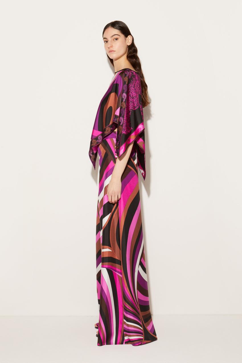PUCCI Iride And Struzzo-Print Kaftan Top | Women Tops And Shirts