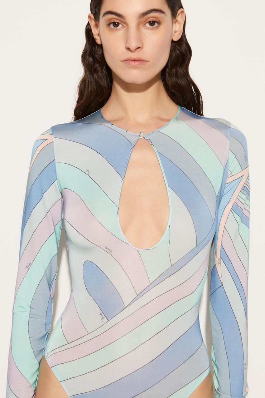 PUCCI Iride-Print Bodysuit | Women Tops And Shirts