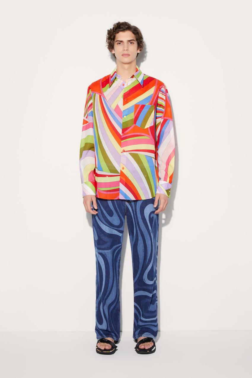 PUCCI Iride-Print Cotton Shirt | Men Ready To Wear