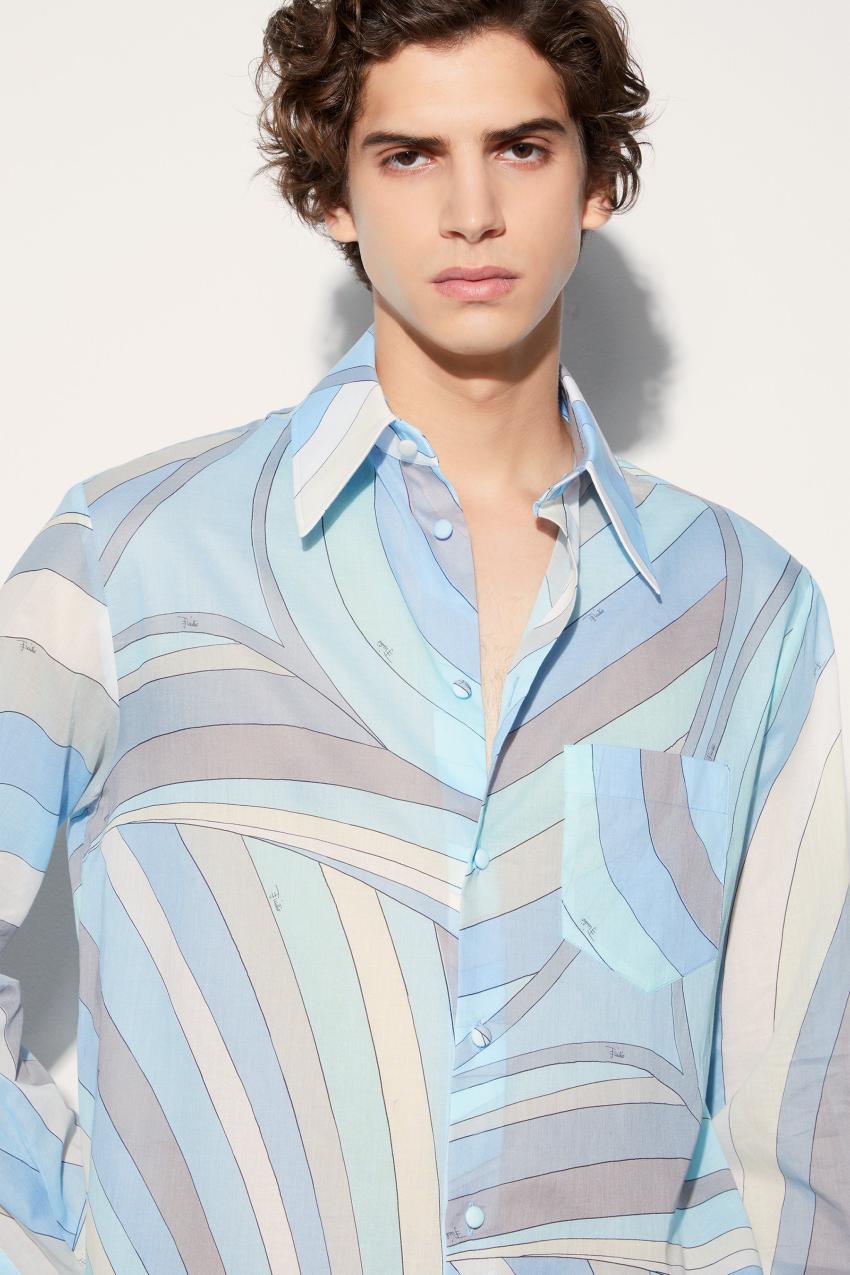 PUCCI Iride-Print Cotton Shirt | Men Ready To Wear