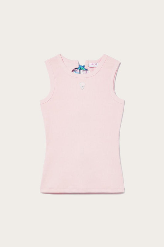 PUCCI Iride-Print Cut-Out Tank Top | Women Tops And Shirts