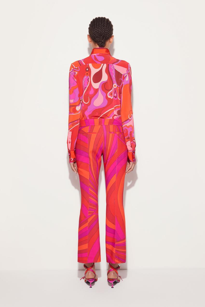 PUCCI Iride-Print Flared Trousers | Women Pants And Shorts