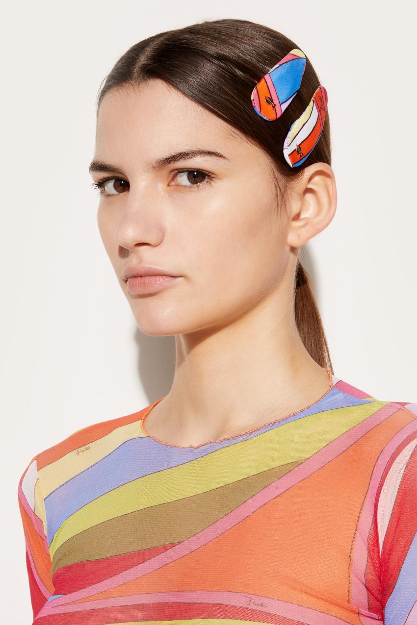 PUCCI Iride-Print Hair Clips | Women Hats And Hair Accessories