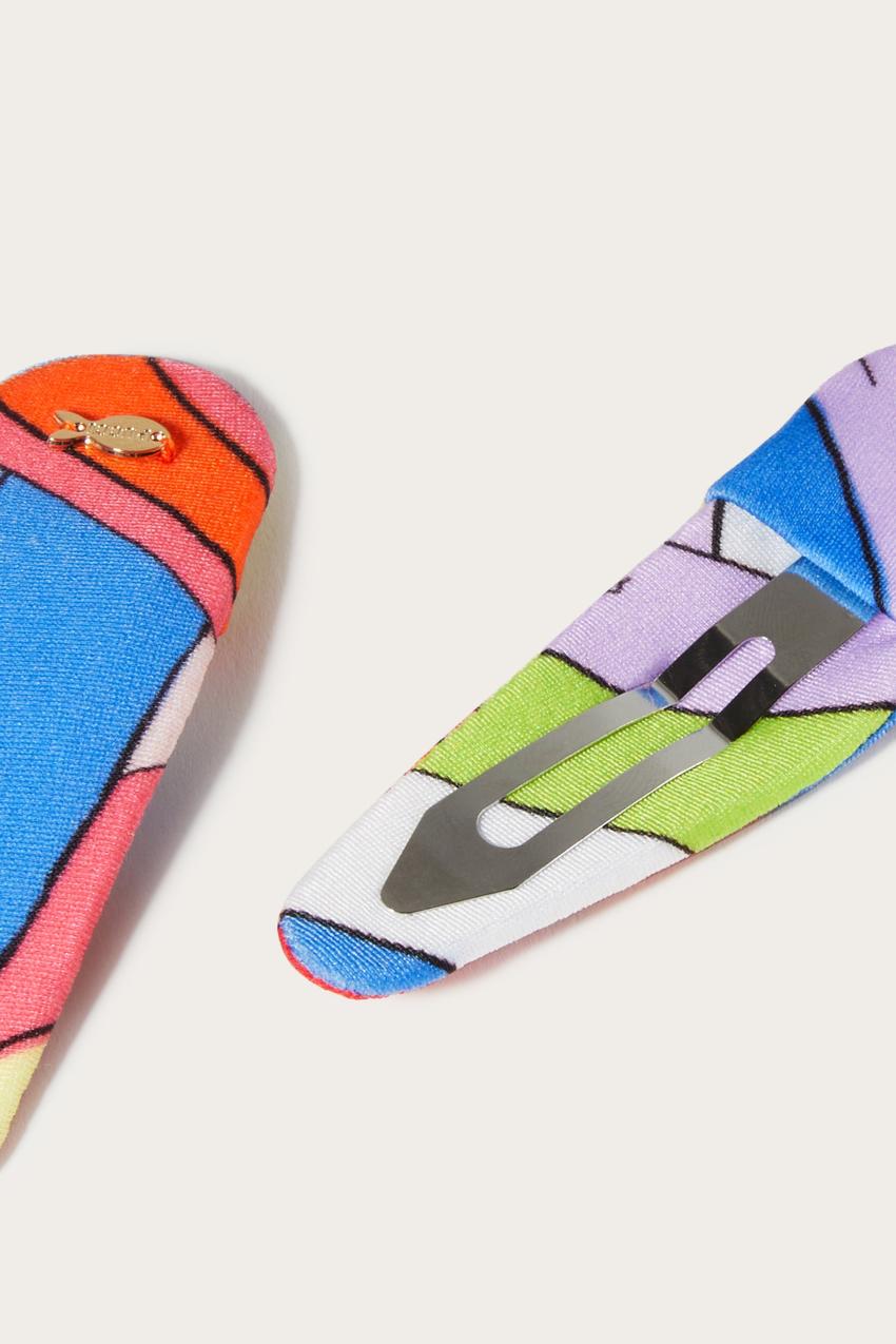 PUCCI Iride-Print Hair Clips | Women Hats And Hair Accessories