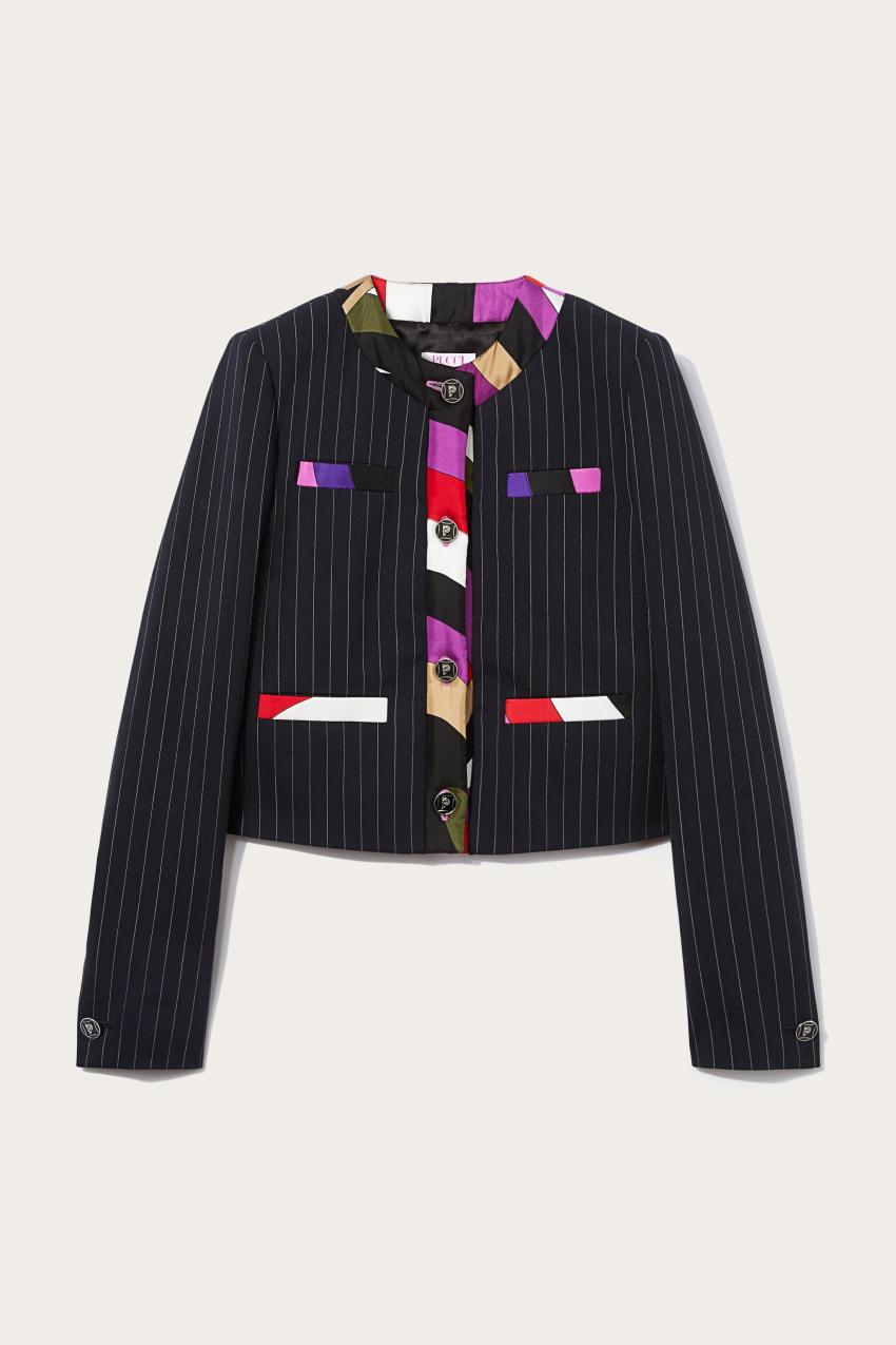 PUCCI Iride-Print Pinstripe Jacket | Women Jackets