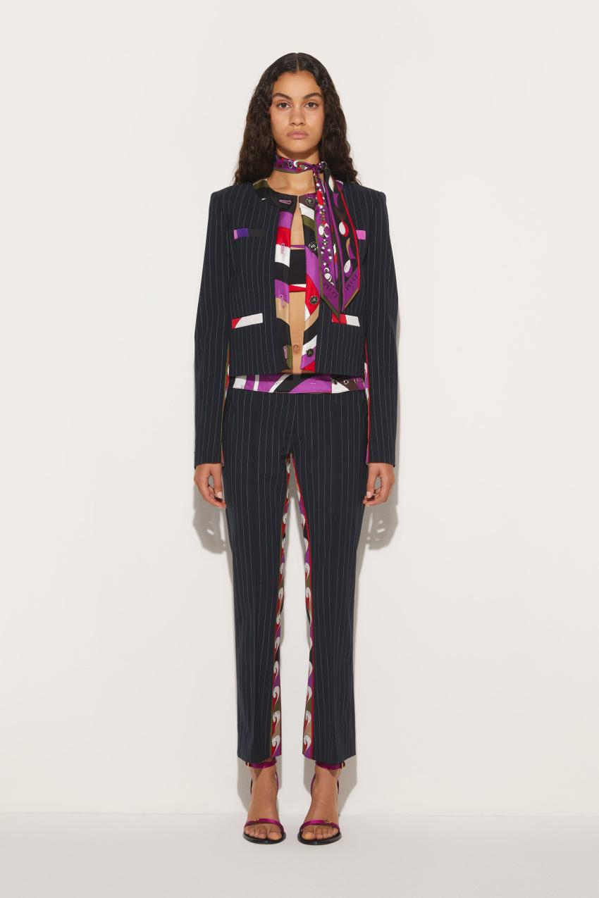 PUCCI Iride-Print Pinstripe Jacket | Women Jackets