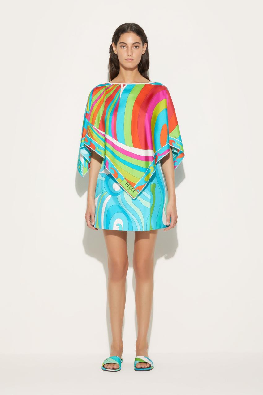 PUCCI Iride-Print Silk Top | Women Tops And Shirts