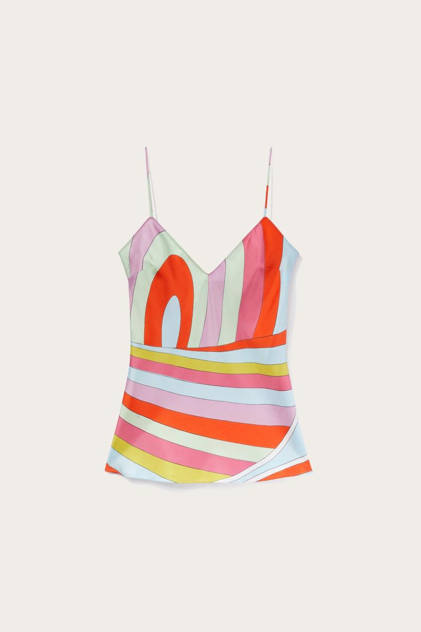 PUCCI Iride-Print Silk-Twill Camisole | Women Tops And Shirts