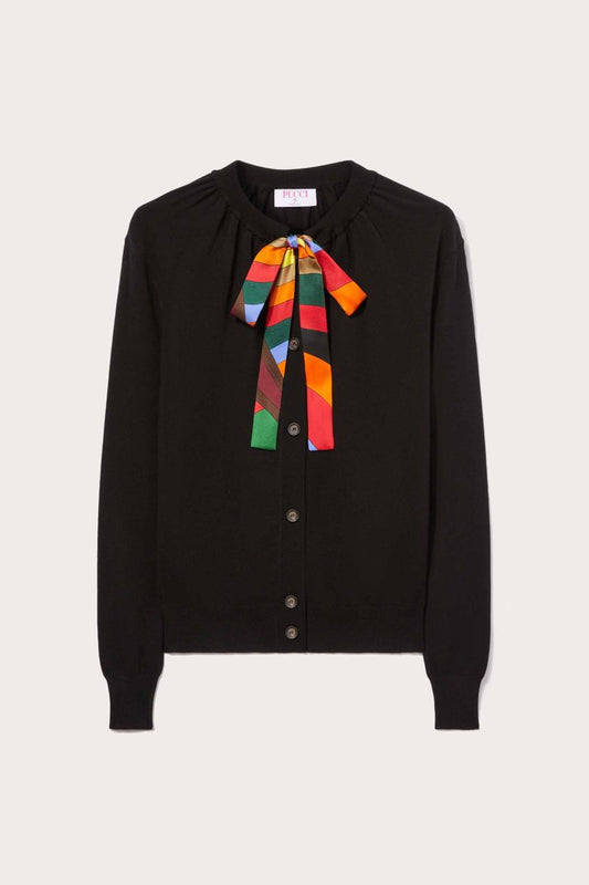 PUCCI Iride Print Silk-Twill Cardigan | Women Knitwear