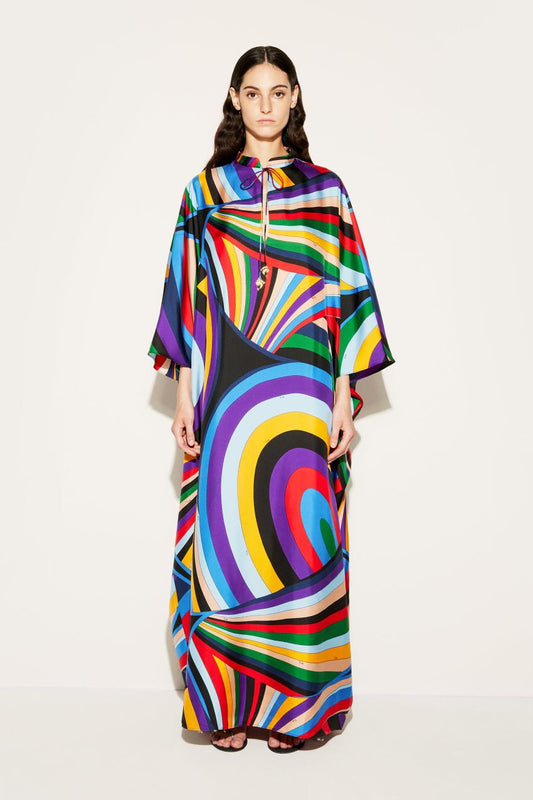 PUCCI Iride-Print Silk-Twill Kaftan | Women Kaftans