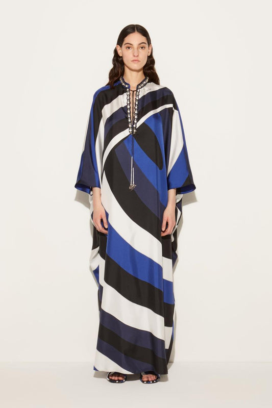 PUCCI Iride-Print Silk-Twill Kaftan | Women Kaftans