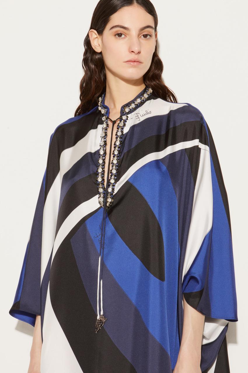PUCCI Iride-Print Silk-Twill Kaftan | Women Kaftans