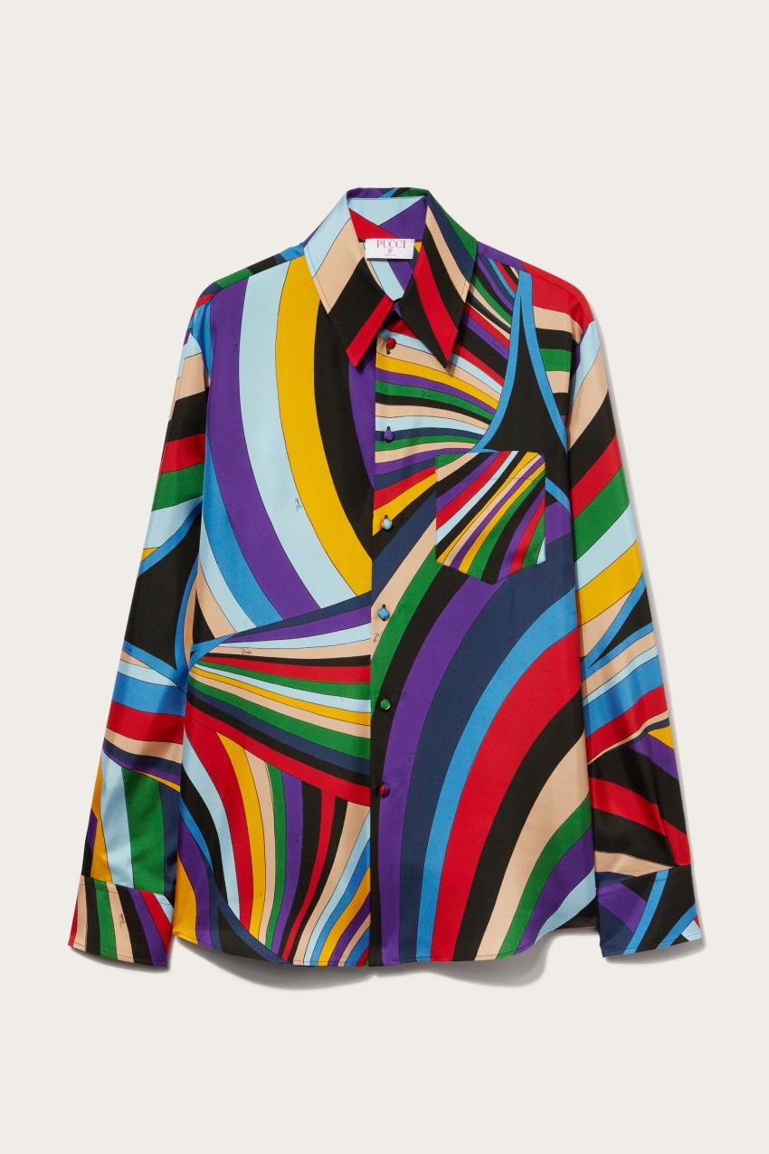 PUCCI Iride-Print Silk-Twill Shirt | Men Ready To Wear