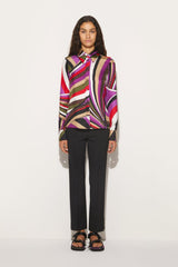 PUCCI Iride-Print Silk-Twill Shirt | Women Tops And Shirts