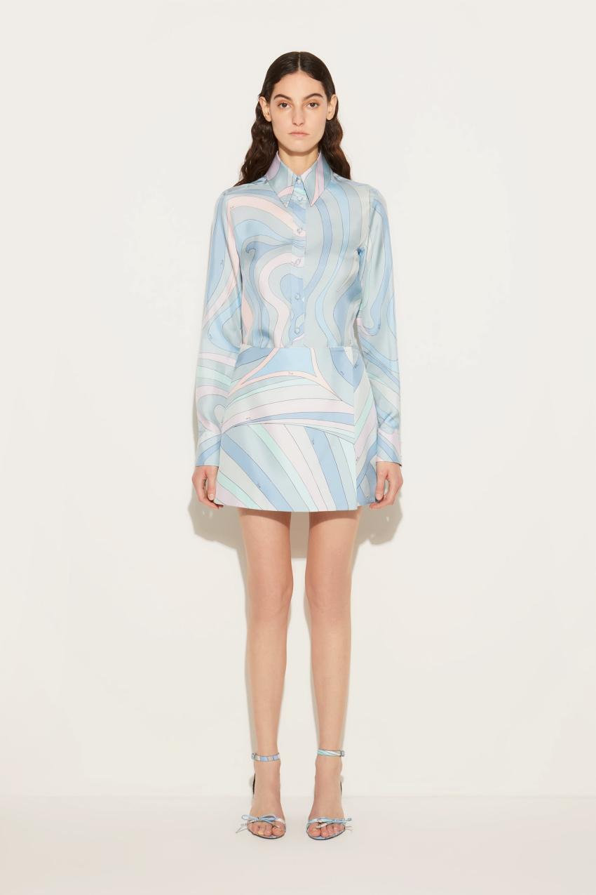 PUCCI Iride-Print Silk-Twill Skirt | Women Skirts