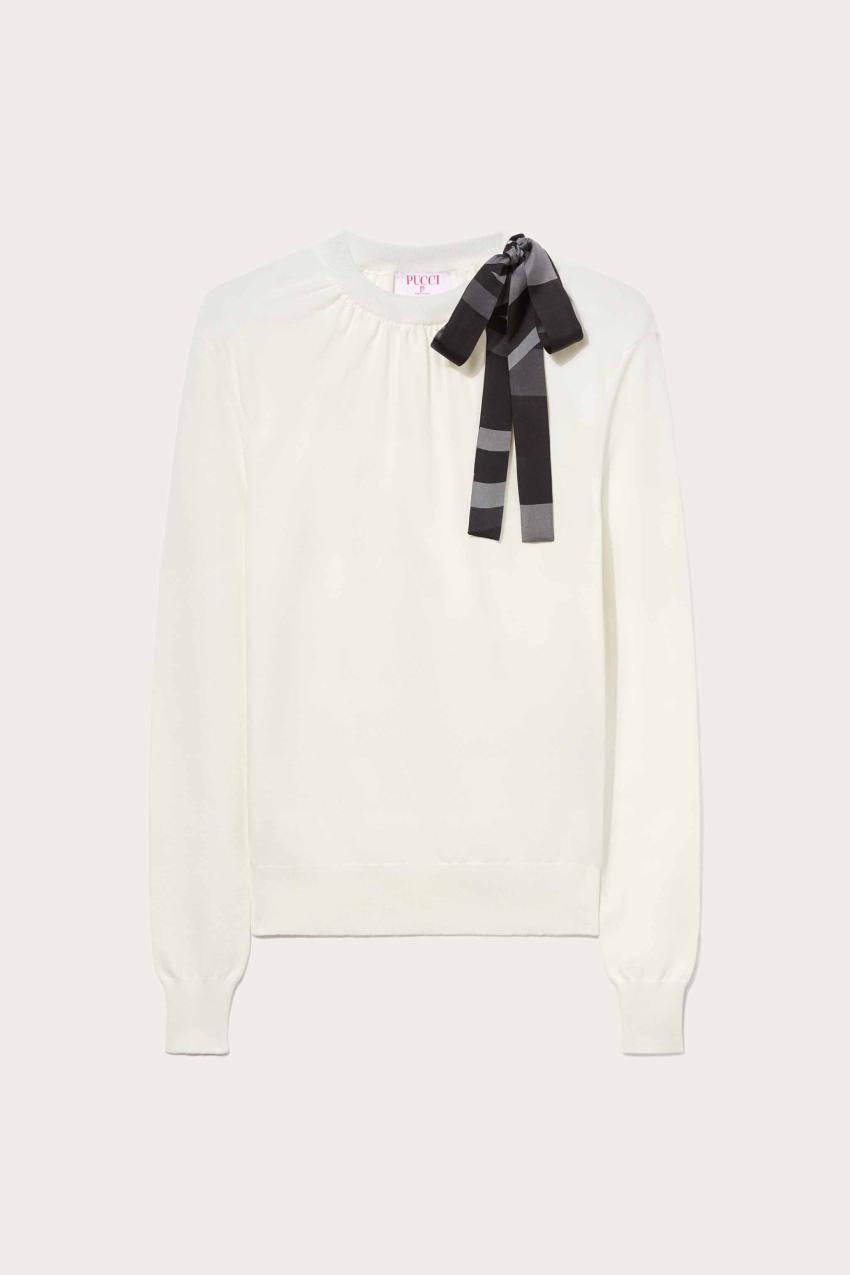 PUCCI Iride Print Silk-Twill Sweater | Women Knitwear