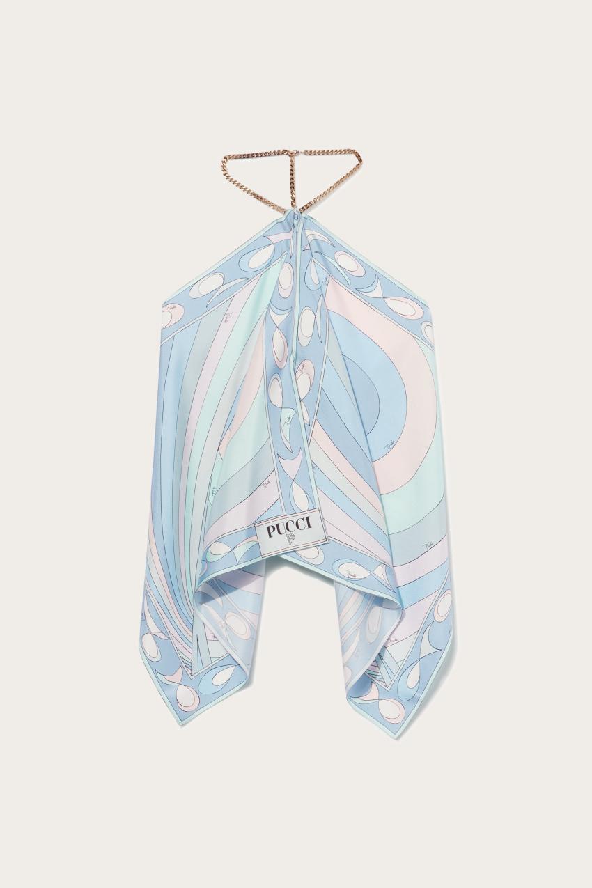 PUCCI Iride-Print Silk-Twill Top | Women Tops And Shirts