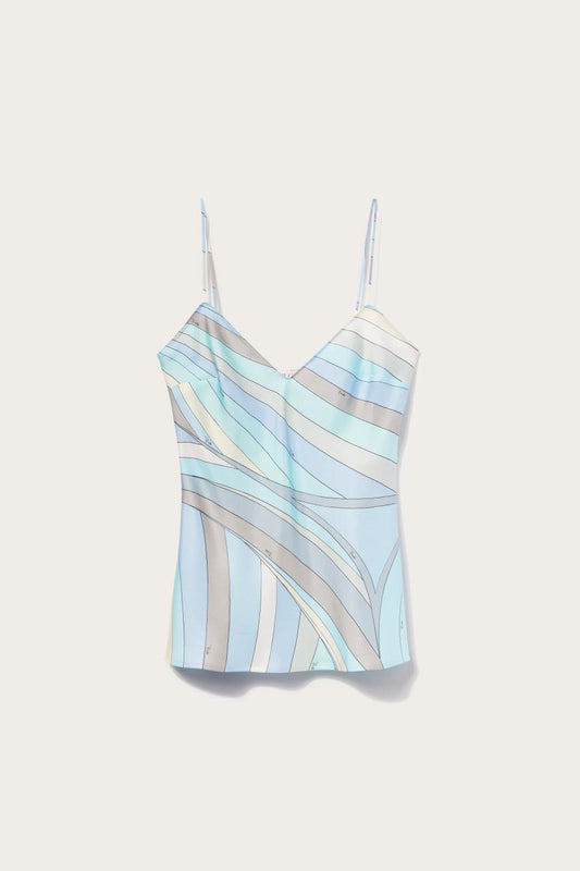 PUCCI Iride-Print Silk-Twill Top | Women Tops And Shirts