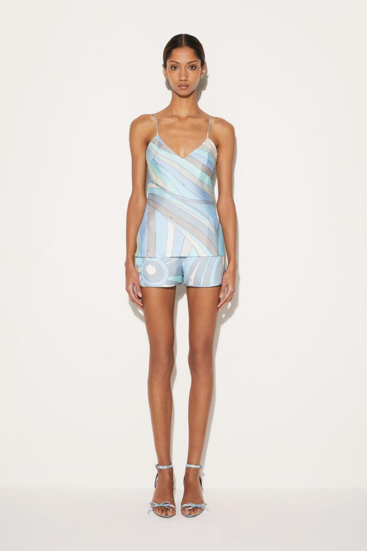 PUCCI Iride-Print Silk-Twill Top | Women Tops And Shirts