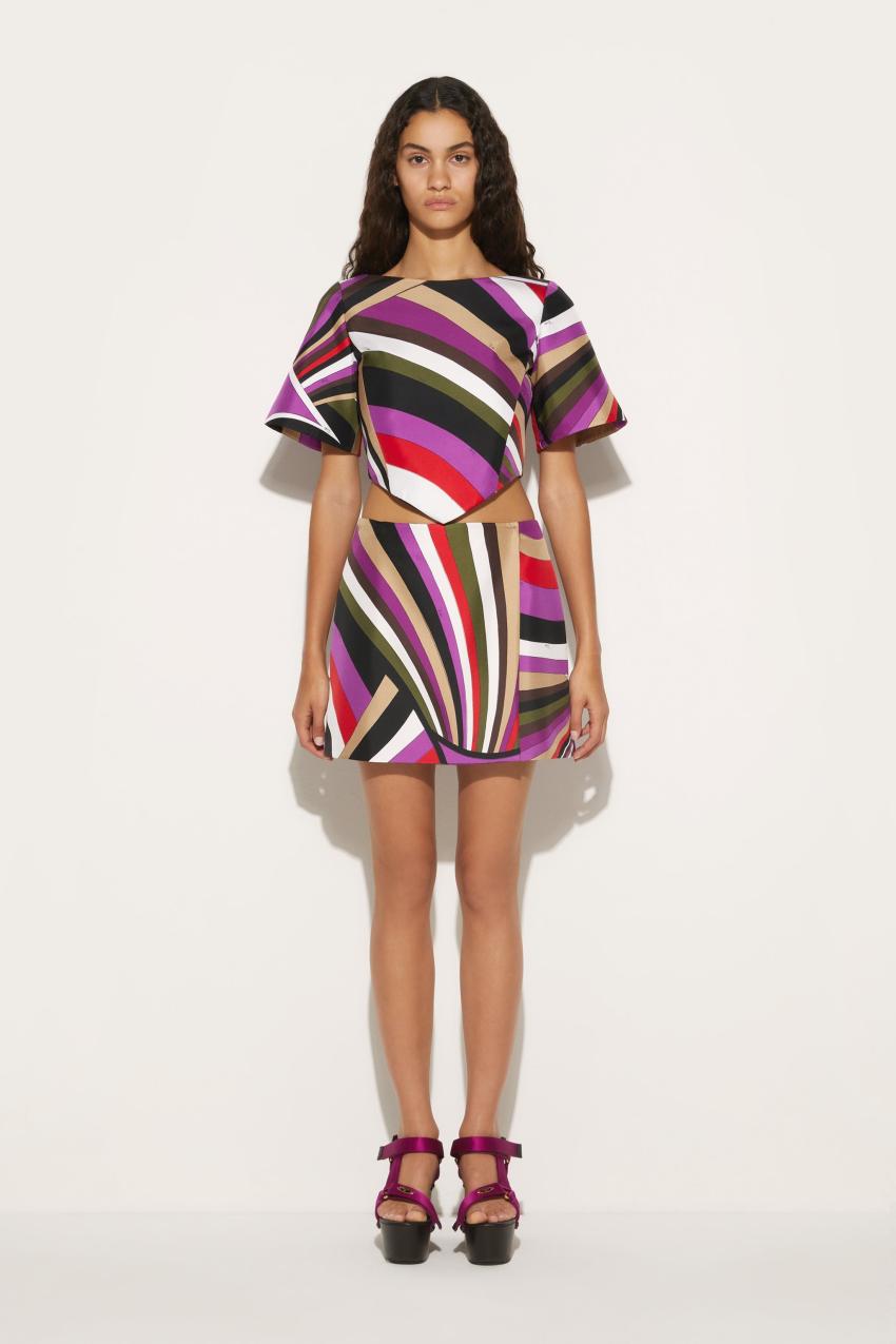 PUCCI Iride-Print Silk-Twill Top | Women Tops And Shirts