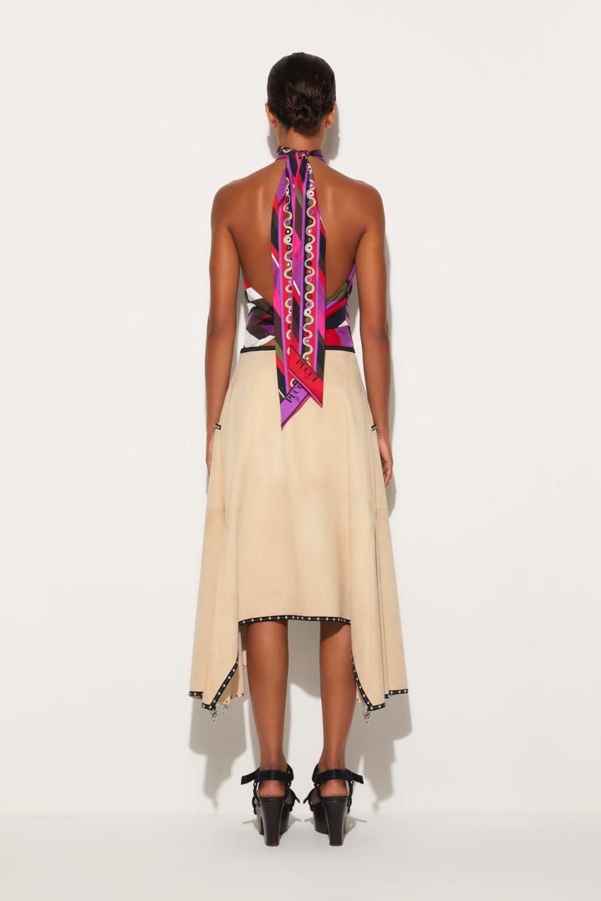 PUCCI Iride-Print Silk-Twill Top | Women Tops And Shirts