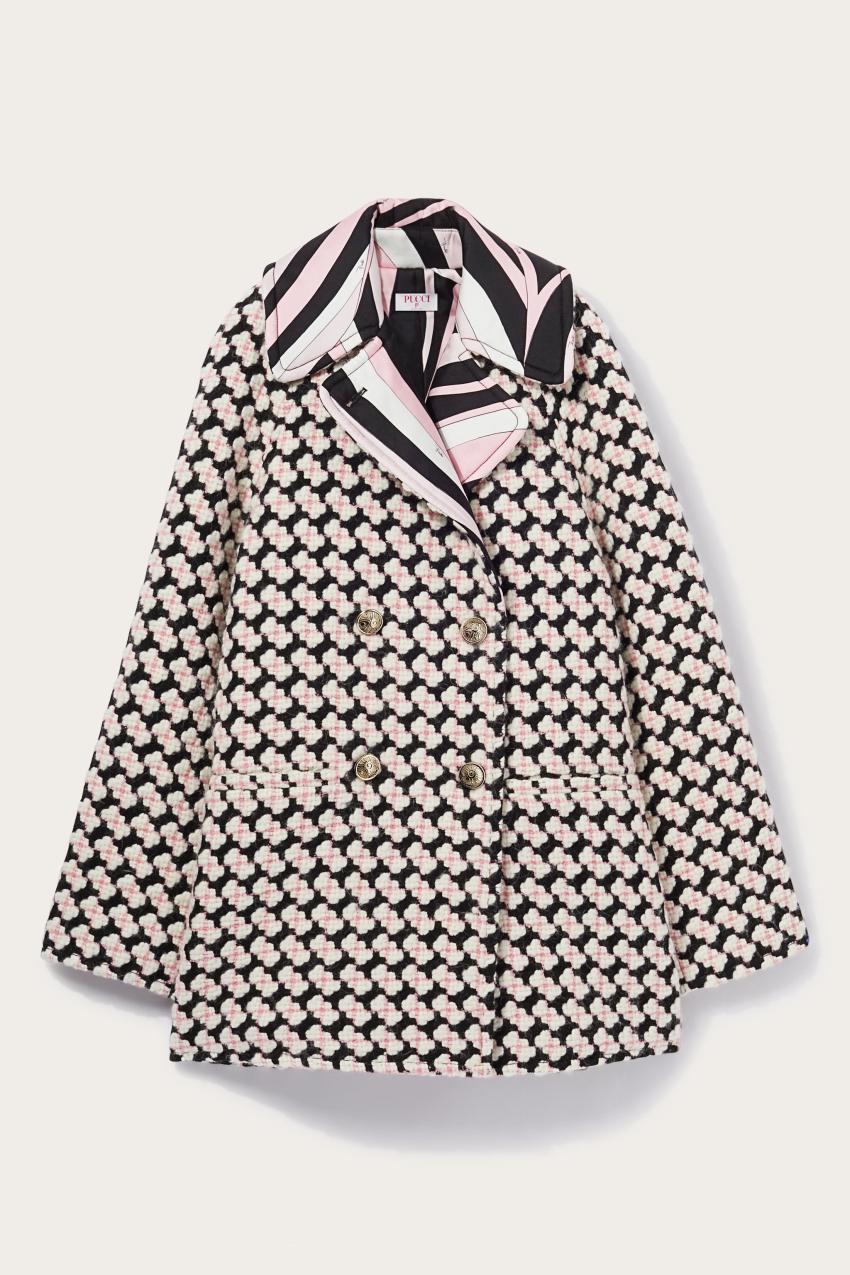 PUCCI Iride-Print Tweed Coat | Women Outerwear