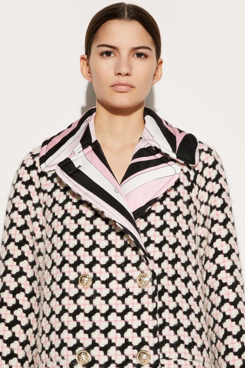 PUCCI Iride-Print Tweed Coat | Women Outerwear
