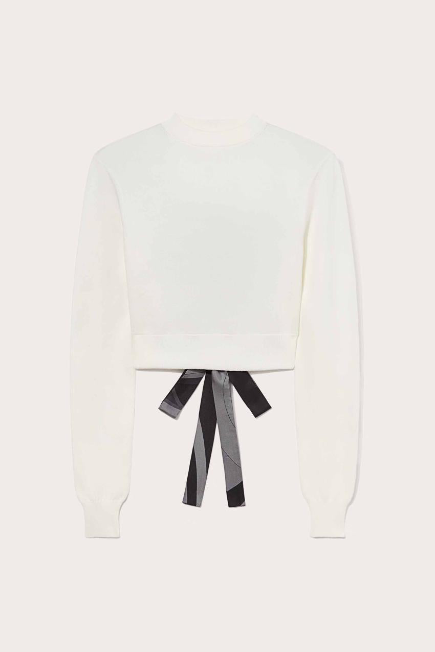 PUCCI Iride Silk-Twill Cropped Top | Women Knitwear