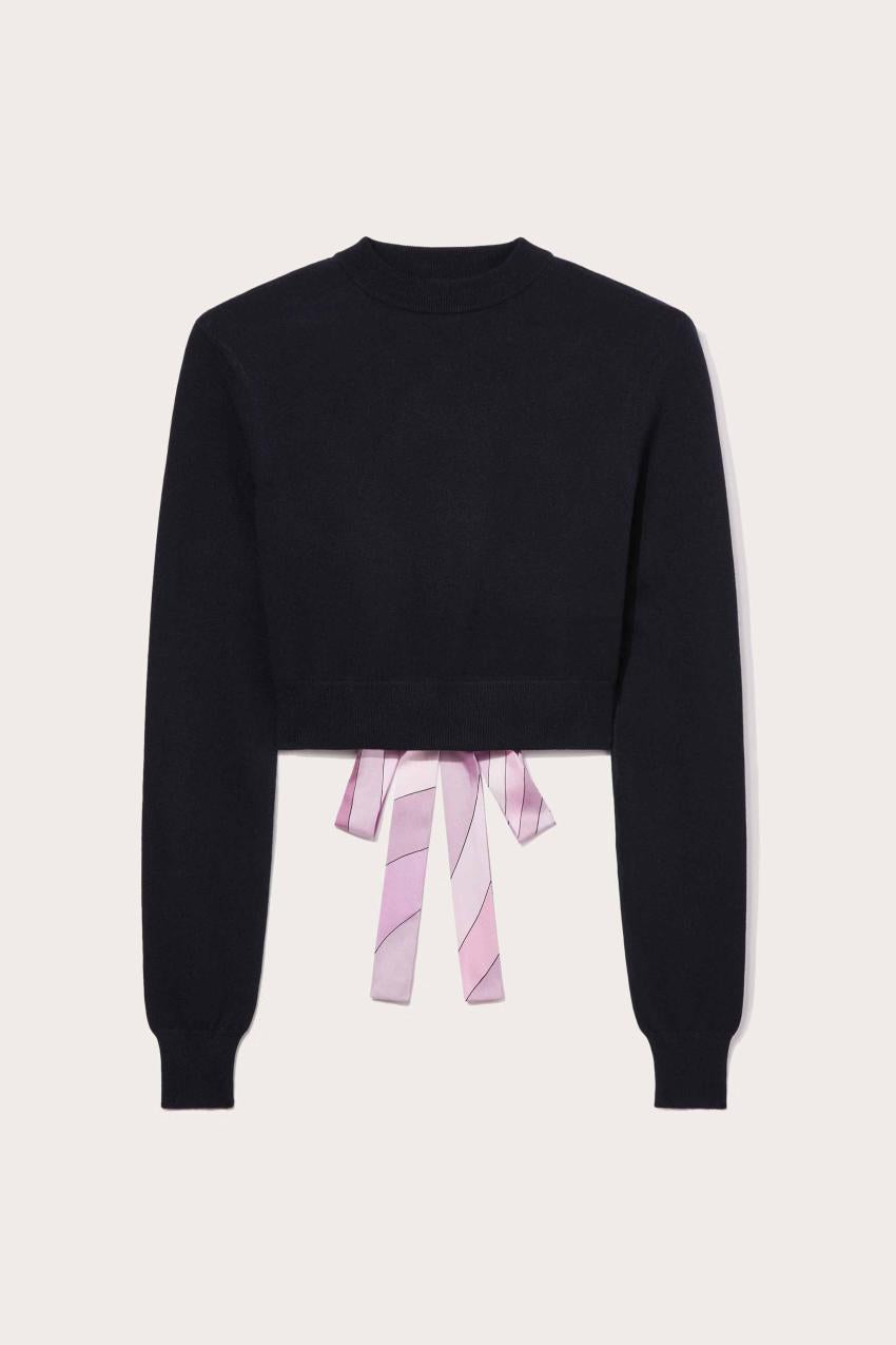 PUCCI Iride Silk-Twill Cropped Top | Women Knitwear