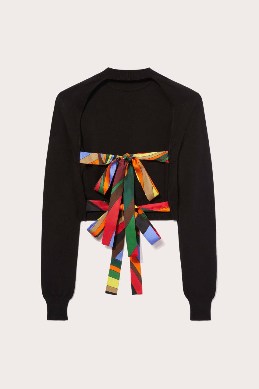 PUCCI Iride Silk-Twill Cropped Top | Women Knitwear