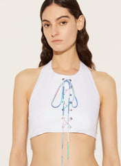 PUCCI Lace-Up Crop Top | Women Tops And Shirts