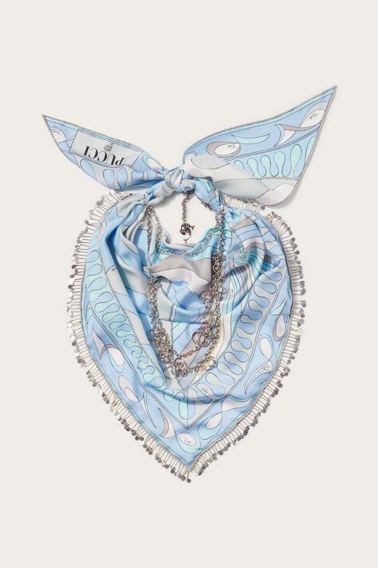 PUCCI Leocorno And Pesci-Print Chain-Embellished Scarf | Women Silks