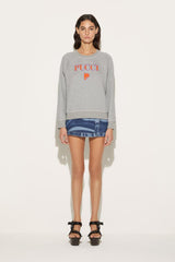 PUCCI Logo-Embroidered Cotton Sweatshirt | Women T-Shirts And Sweatshirts