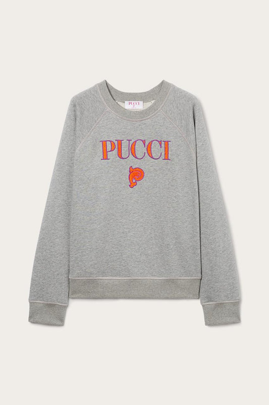 PUCCI Logo-Embroidered Cotton Sweatshirt | Women T-Shirts And Sweatshirts