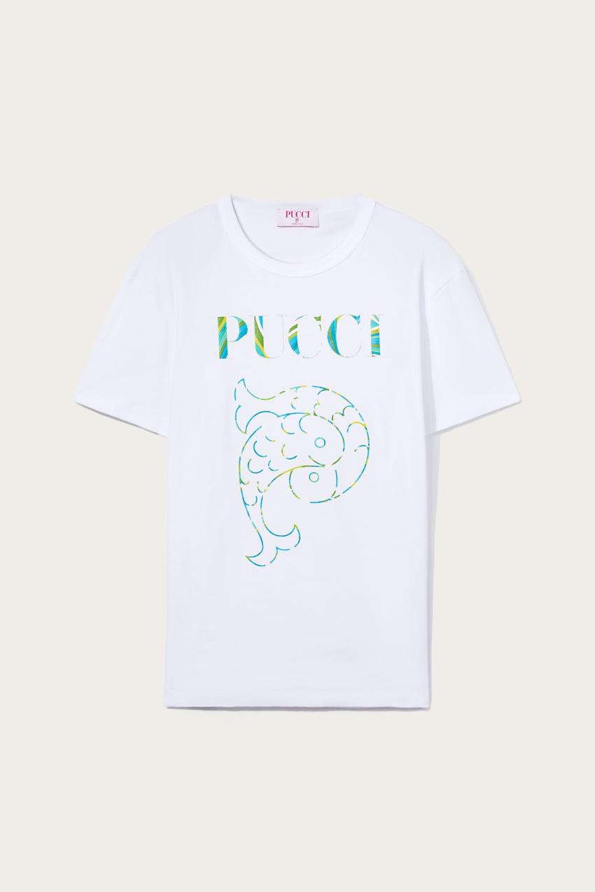 PUCCI Logo-Print Cotton T-Shirt | Women T-Shirts And Sweatshirts