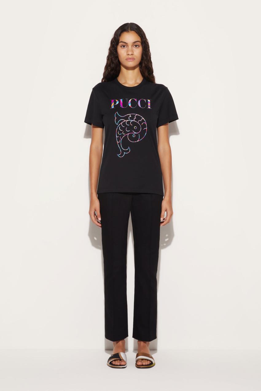 PUCCI Logo-Print Cotton T-Shirt | Women T-Shirts And Sweatshirts