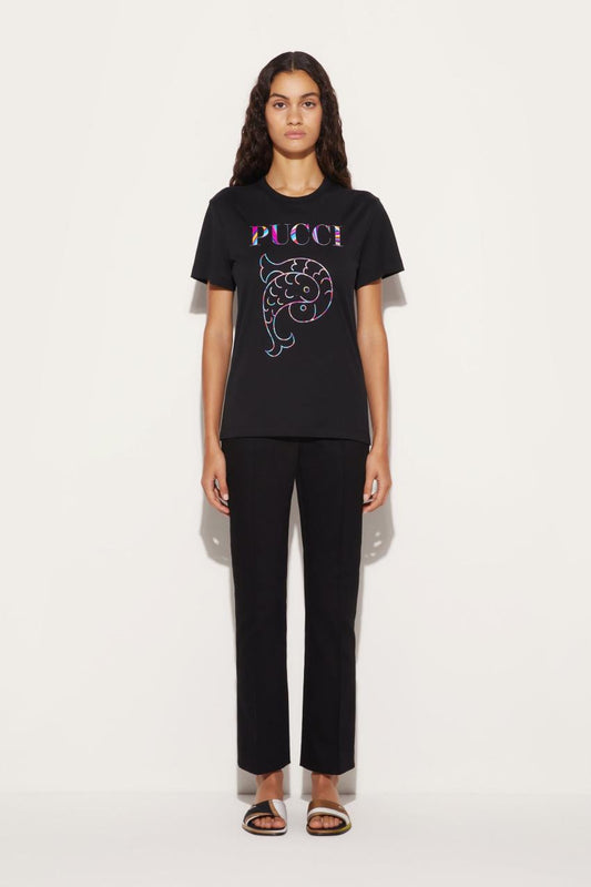 PUCCI Logo-Print Cotton T-Shirt | Women T-Shirts And Sweatshirts