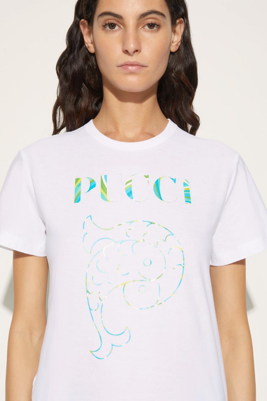 PUCCI Logo-Print Cotton T-Shirt | Women T-Shirts And Sweatshirts