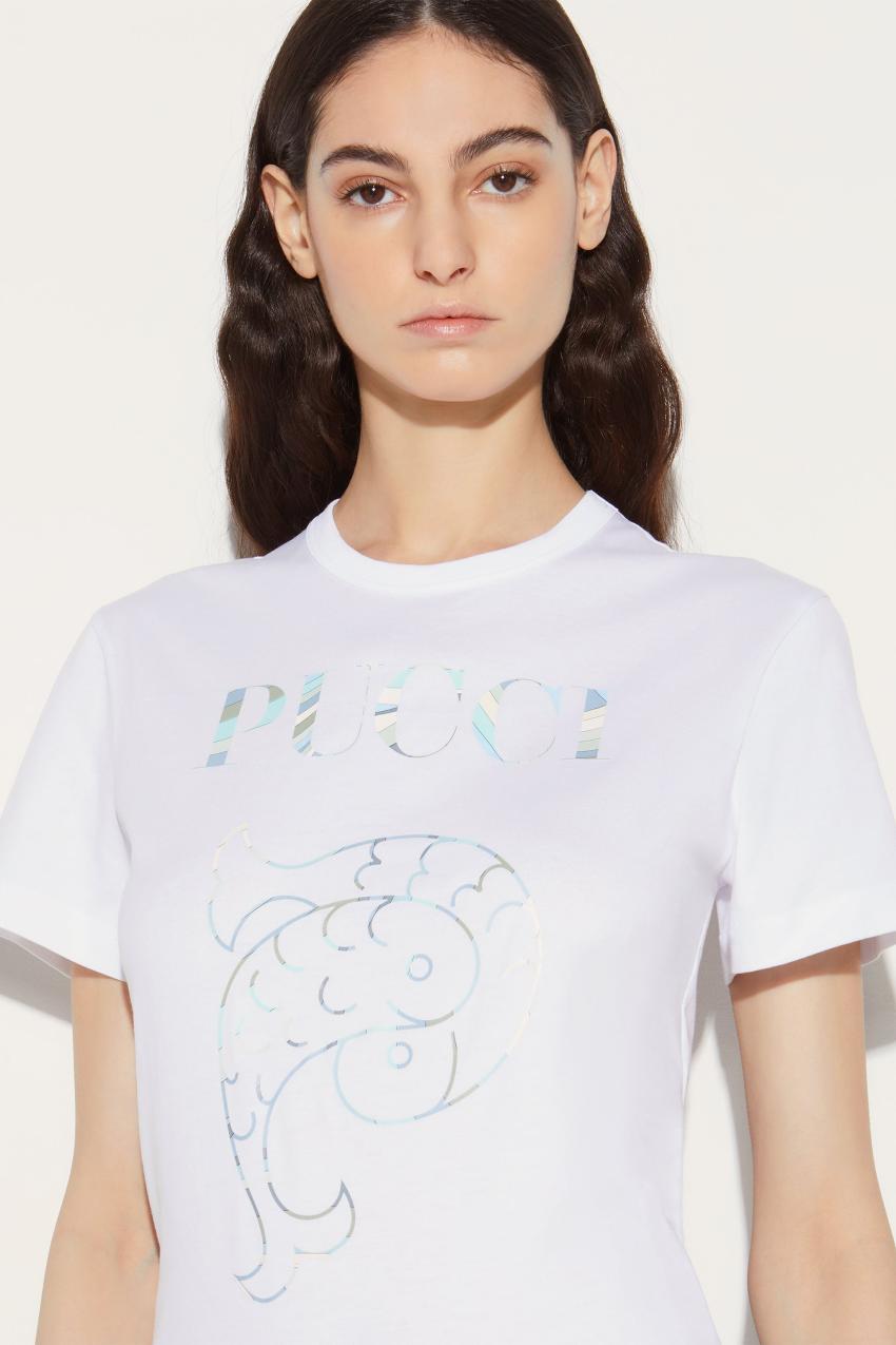 PUCCI Logo-Print Cotton T-Shirt | Women T-Shirts And Sweatshirts