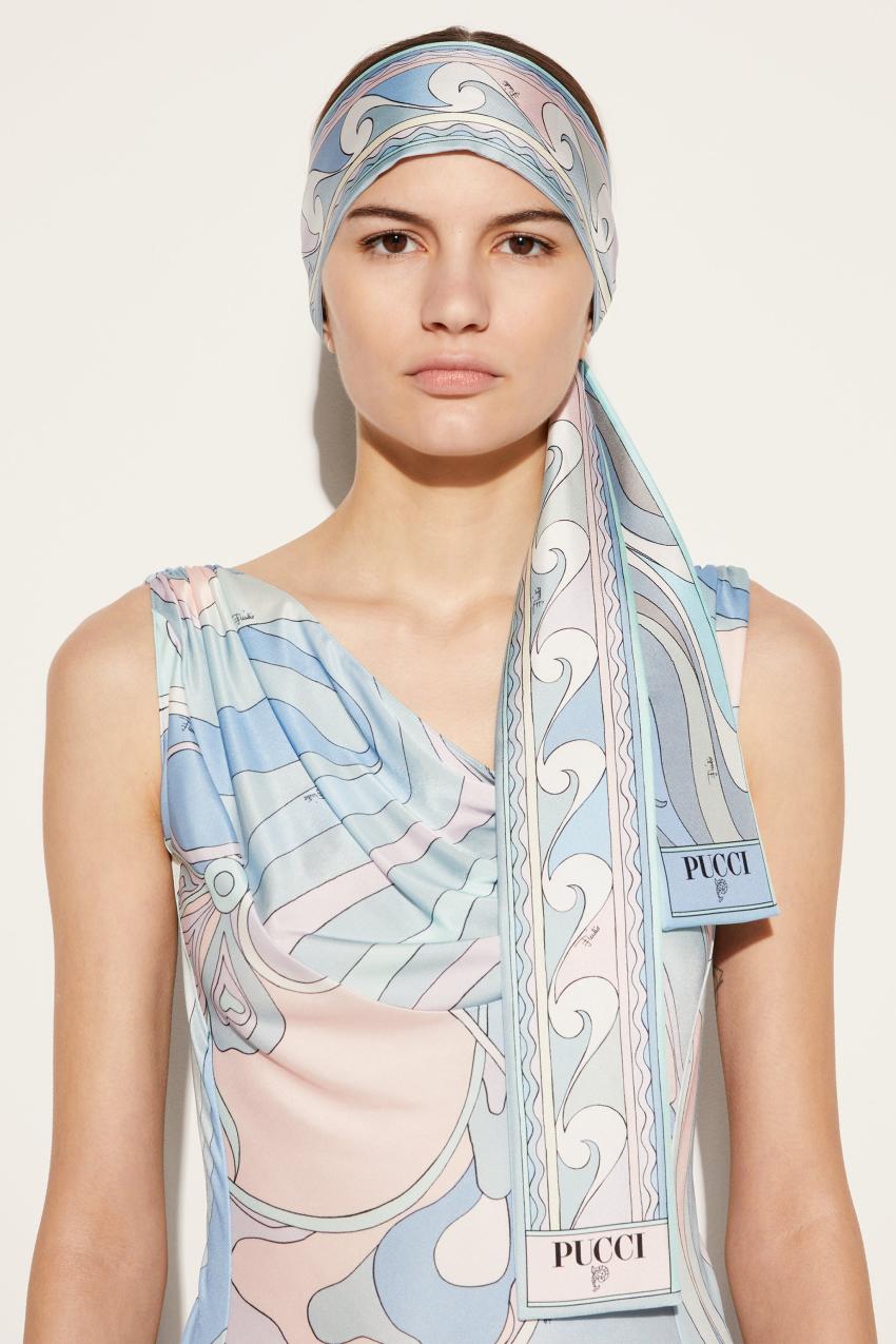 PUCCI Marmo And Boucle-Print Silk-Twill Scarf | Women Silks