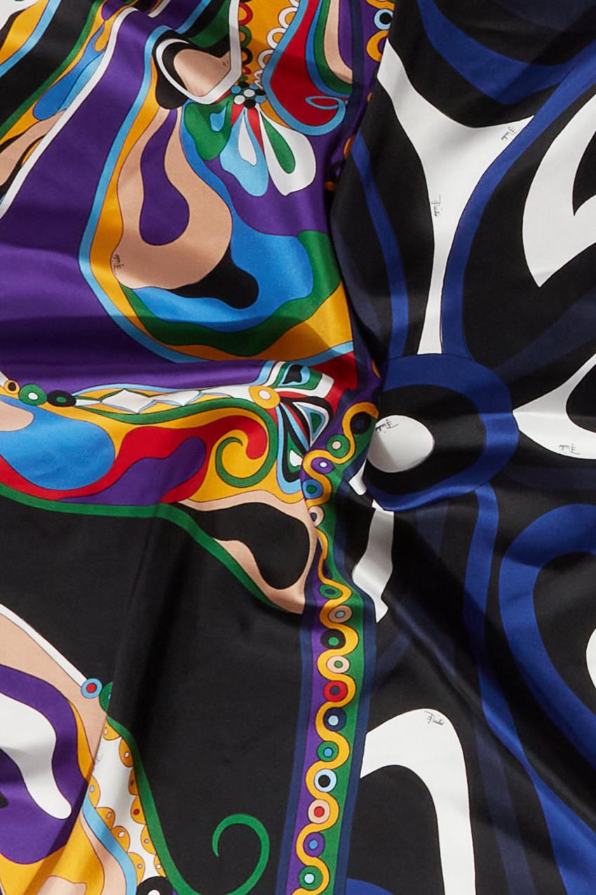 PUCCI Marmo And Orchidee-Print Large Silk-Twill Carré | Women Silks