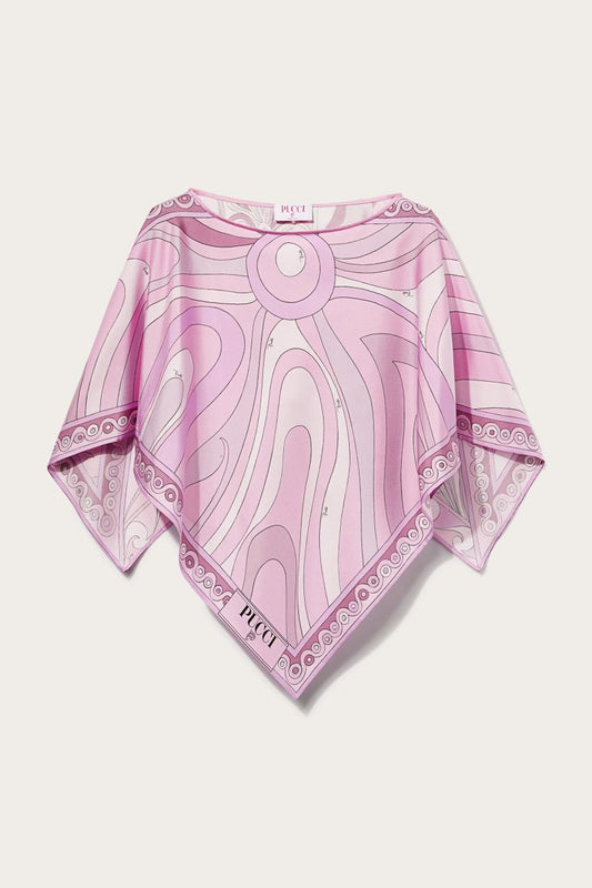 PUCCI Marmo And Orchidee-Print Silk-Twill Top | Women Tops And Shirts